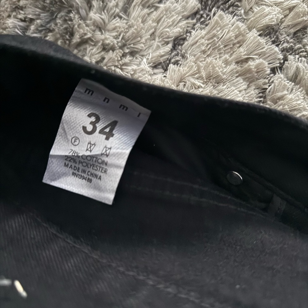 MNML Skeleton Rhinestone Stacked Jeans - Picture 4 of 4